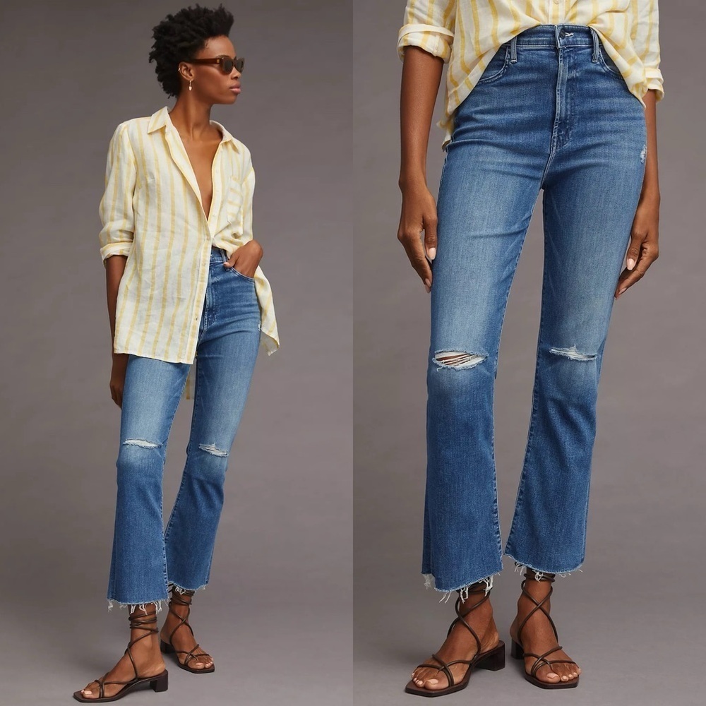 MOTHER Hustler Ankle Fray Jeans in Can’t Stop Staring 26